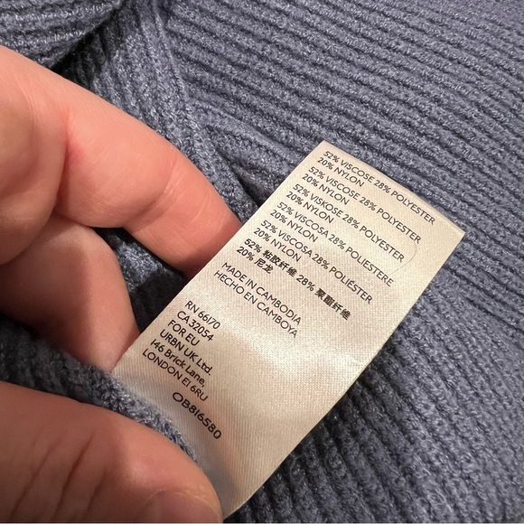 Free People Softly Structured Knit Turtleneck Sweater Cloud - Picture 8 of 9